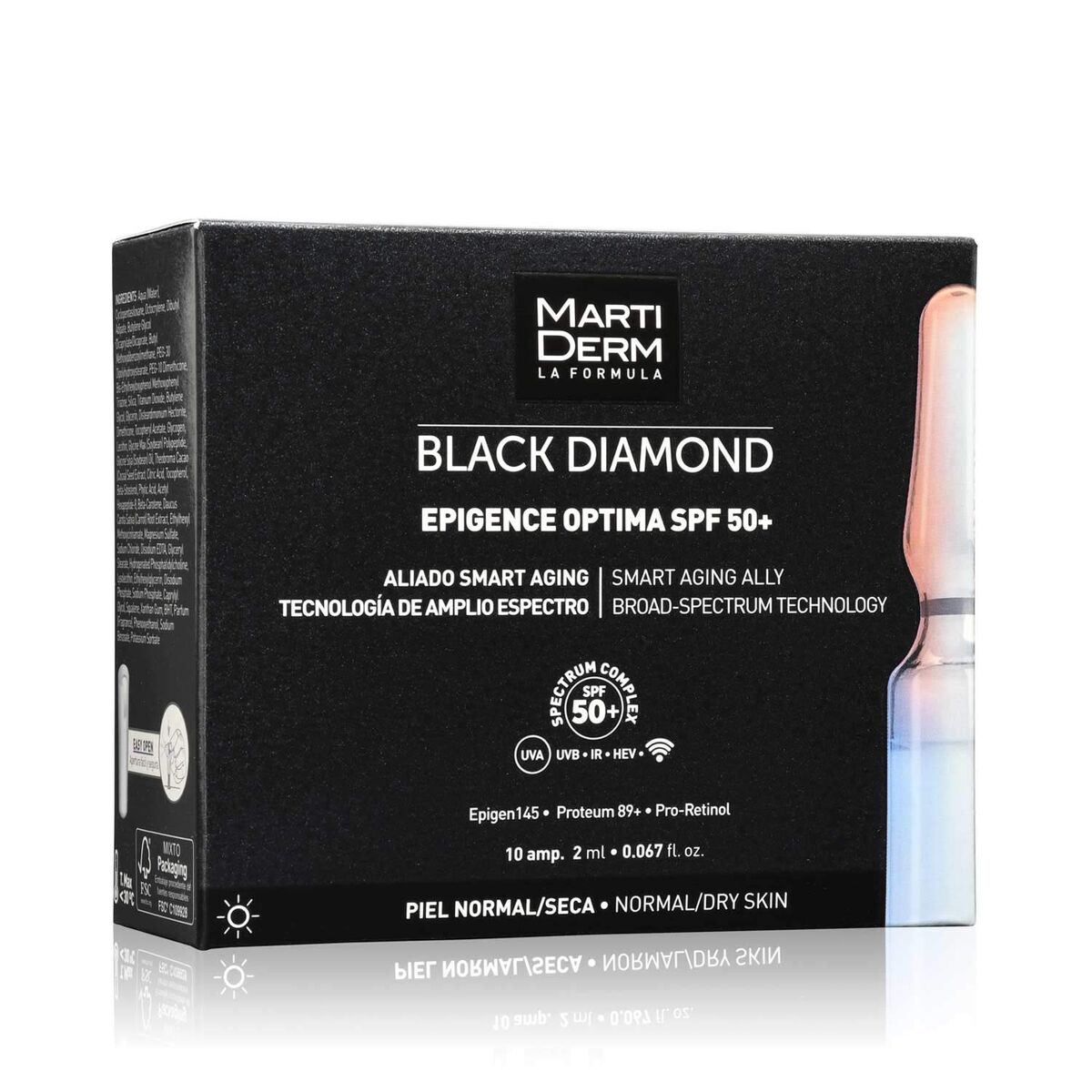Ampoules effet lifting Martiderm BLACK DIAMOND Spf 50+ 2 ml